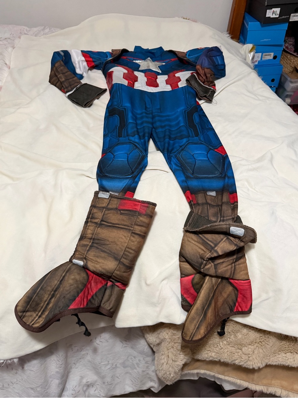 Marvel Captain America Blue and Red Kids Costume Medium 7/8